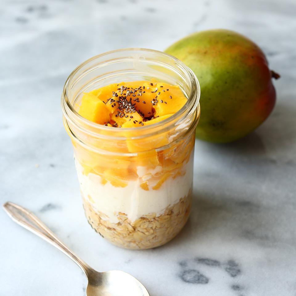 Receta Avena nocturna con mango