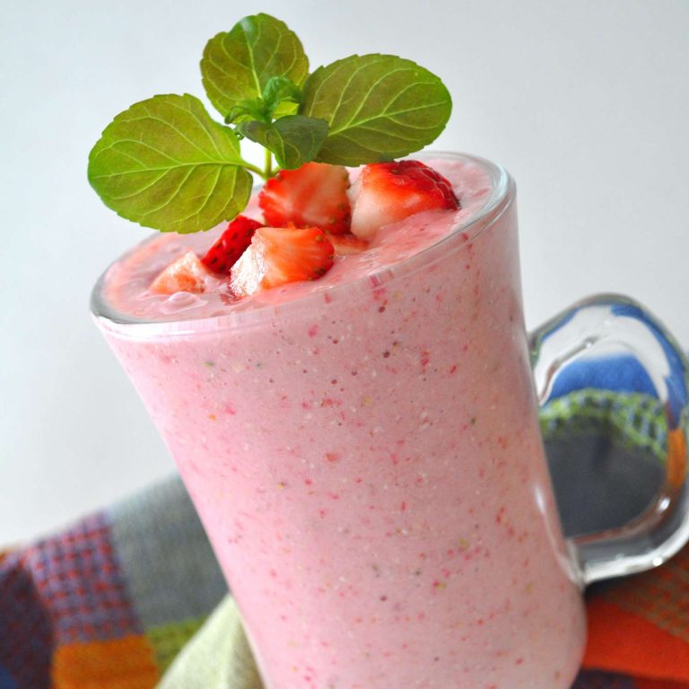 Receta Batido de avena con fresas para el desayuno