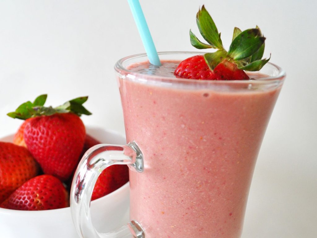 Receta Batido proteico de fresa y plátano