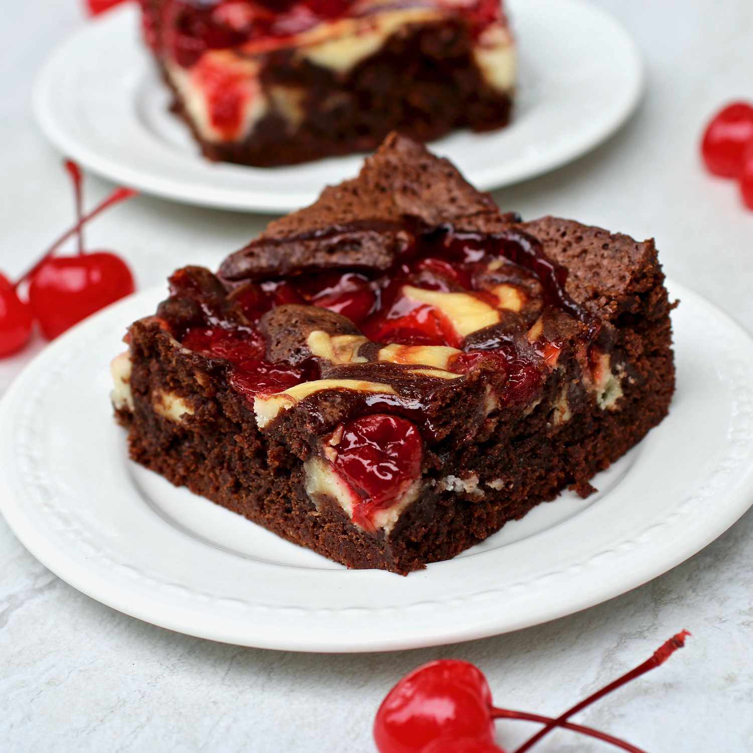 Receta Brownies de tarta de queso con cerezas Receta Brownies de tarta de queso con cerezas