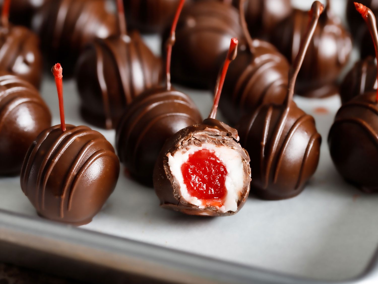 Receta Cerezas cubiertas de chocolate