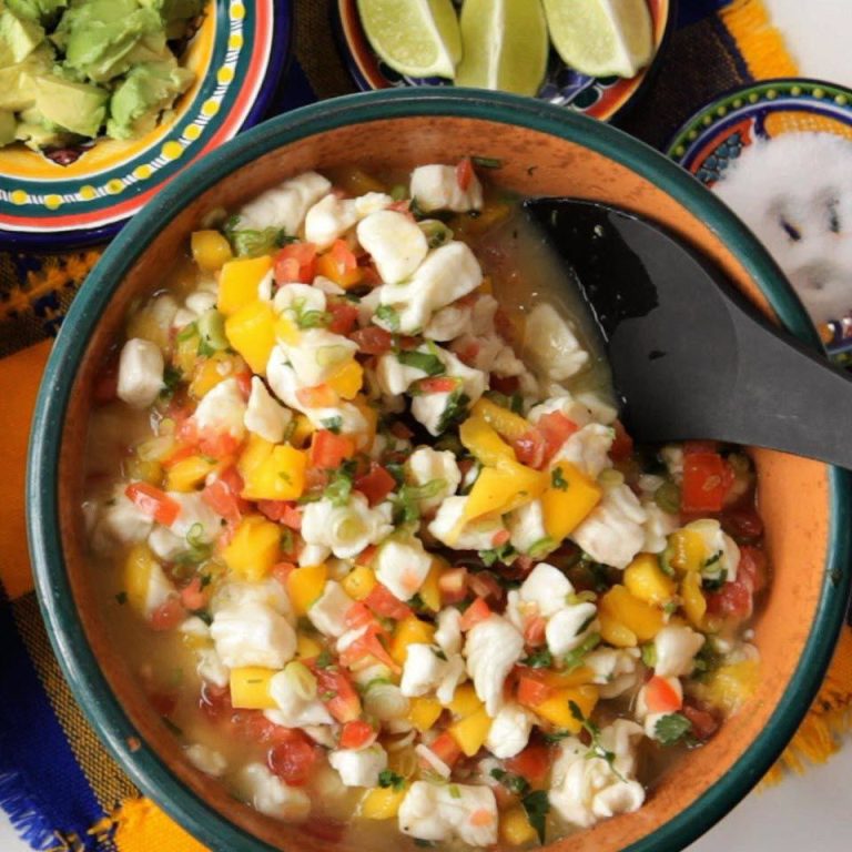Receta Ceviche mexicano de mango y pescado blanco