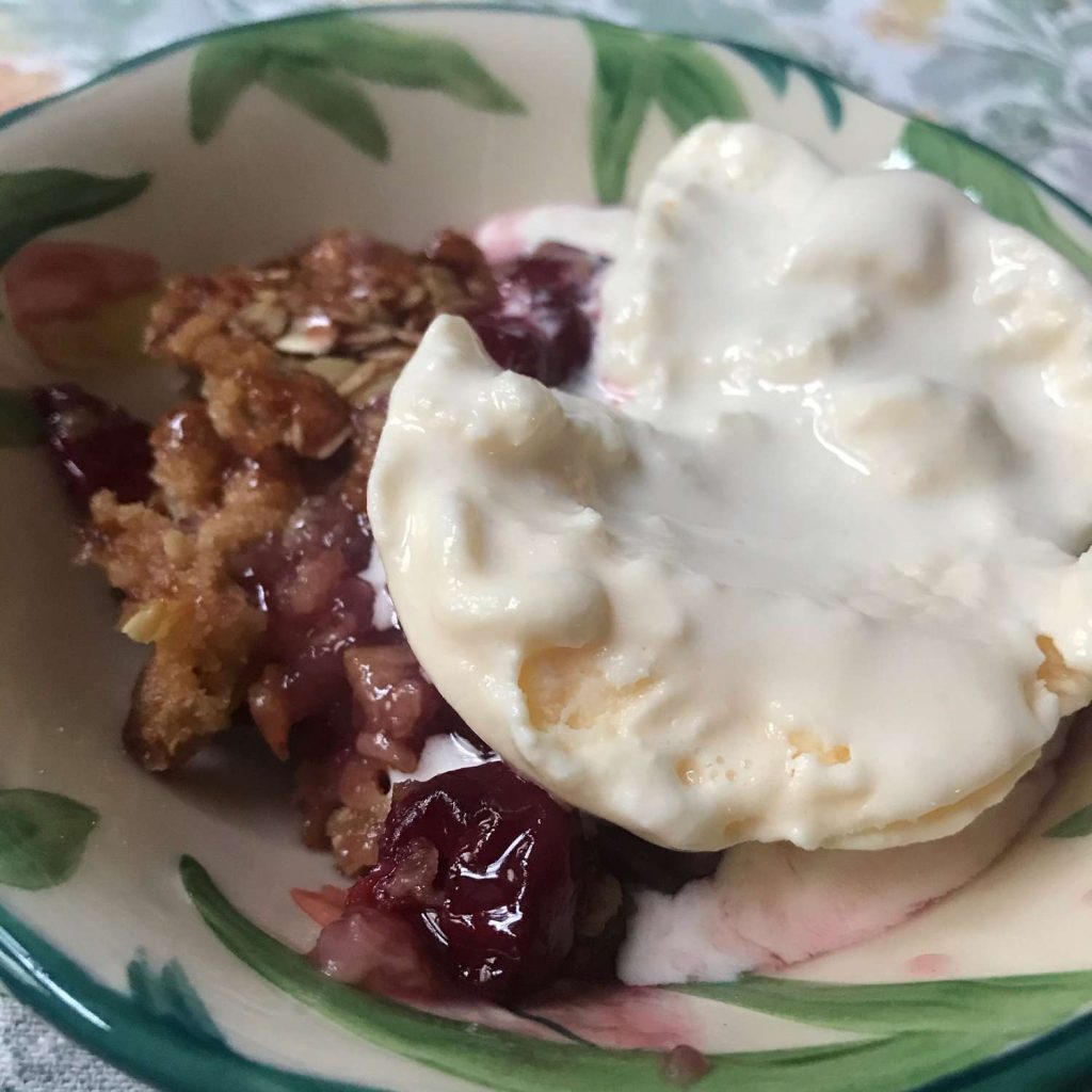 Receta Crumble de cerezas frescas