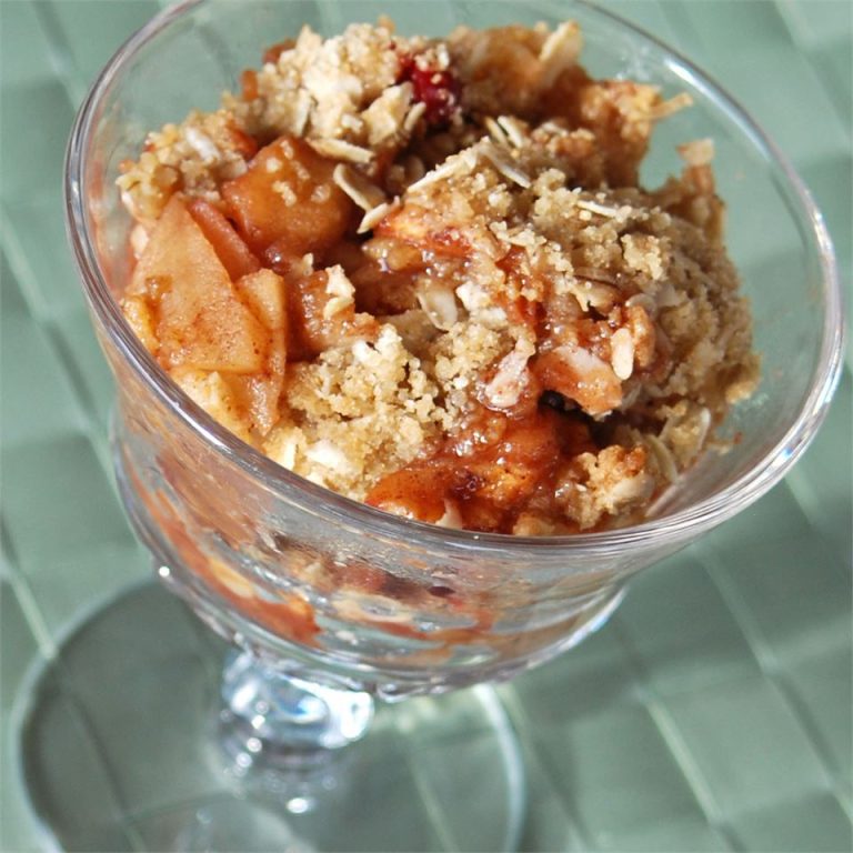 Receta Crumble de manzana y arándanos