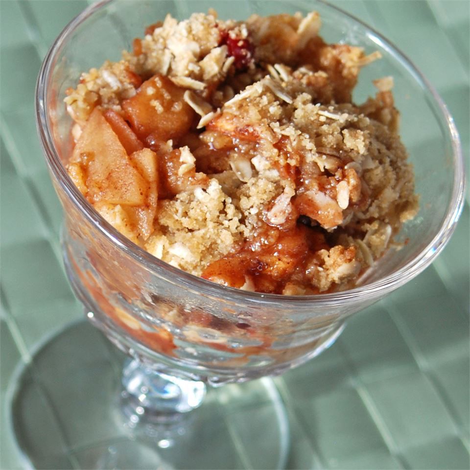 Receta Crumble de manzana y arándanos