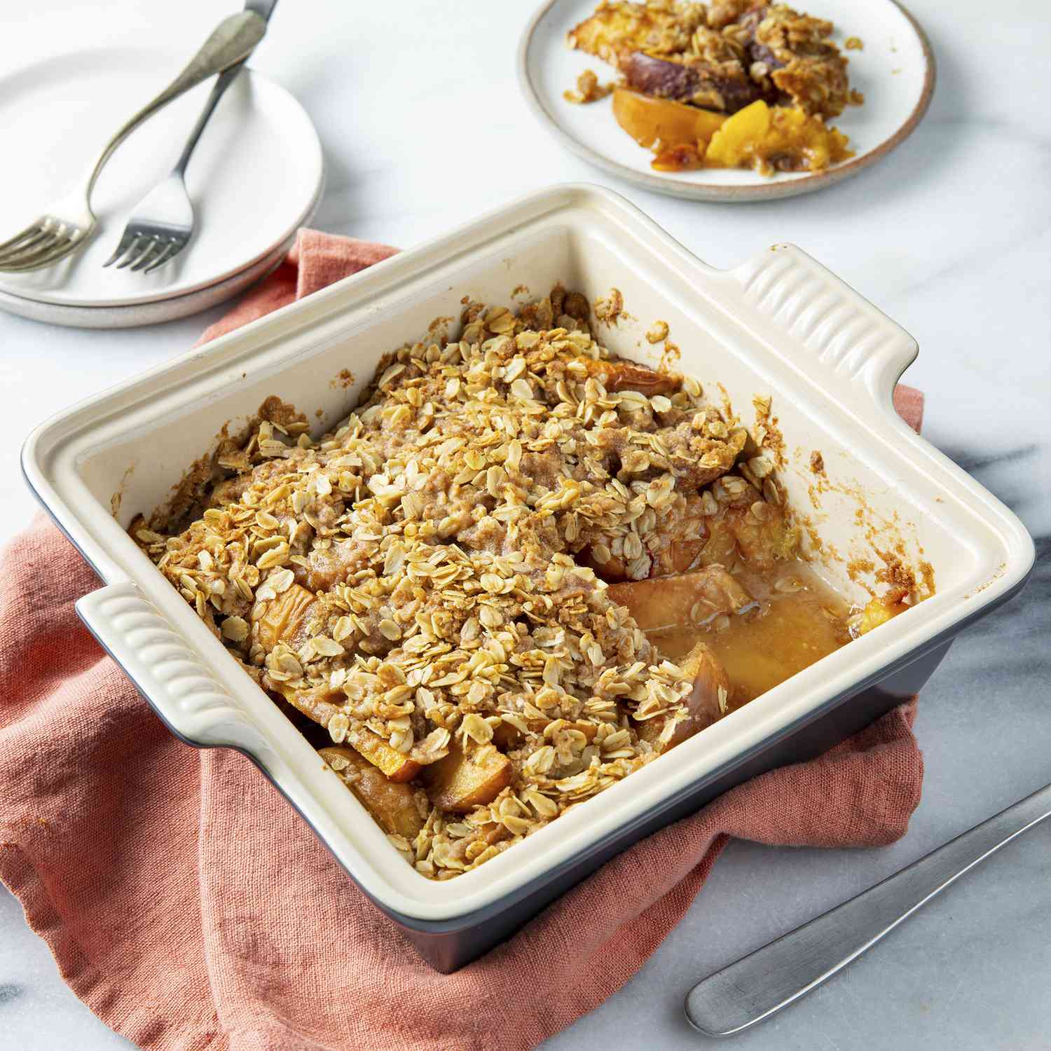 Receta Crumble de melocotón de mamá Receta Crumble de melocotón de mamá