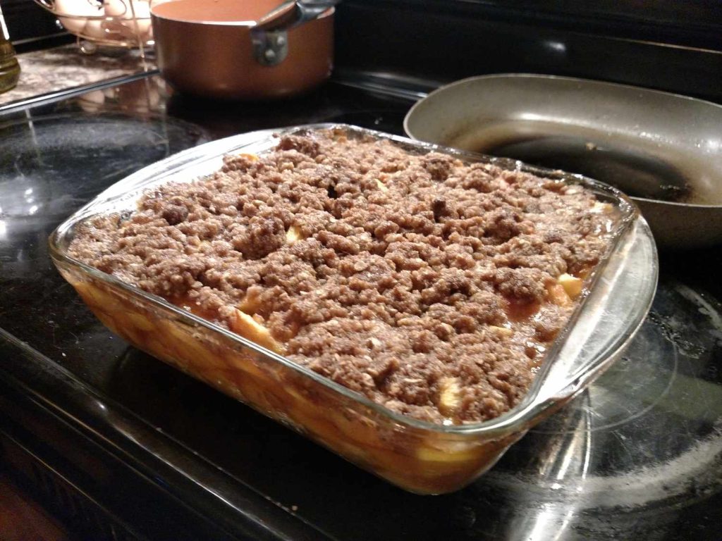 Receta Crumble de melocotón y nectarina