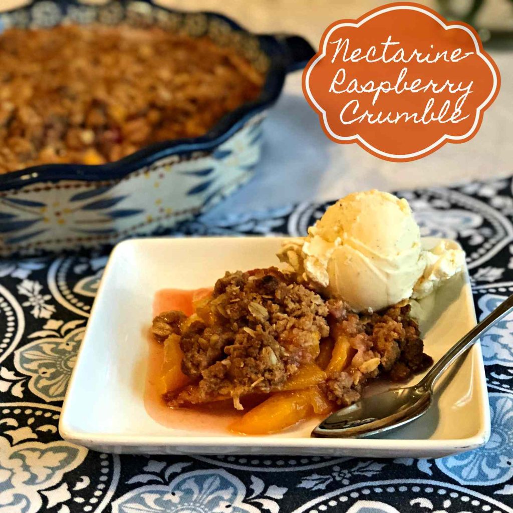 Receta Crumble de nectarina y frambuesa