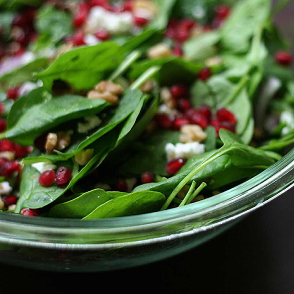 Receta Ensalada de espinacas y granada Receta Ensalada de espinacas y granada