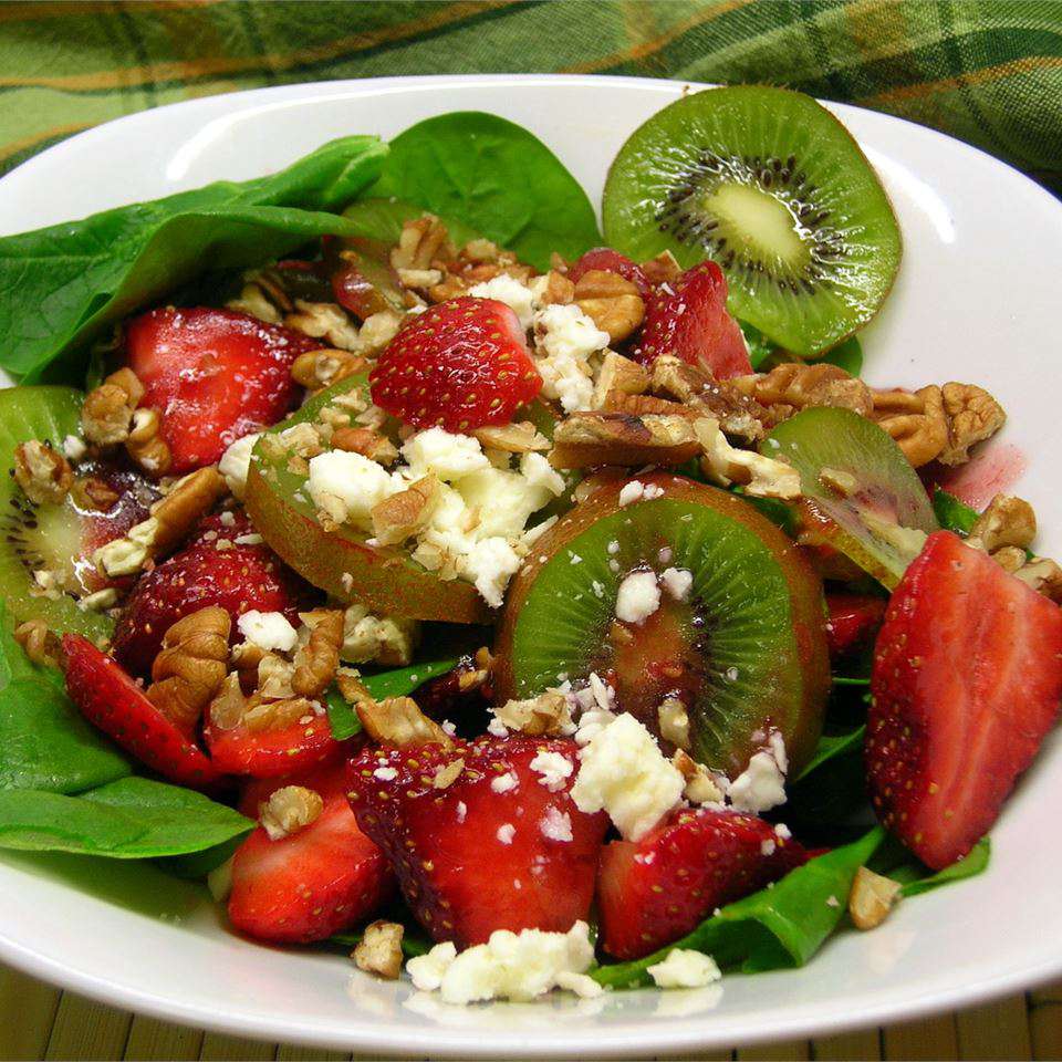Receta Ensalada de fresas, kiwi y espinacas Receta Ensalada de fresas