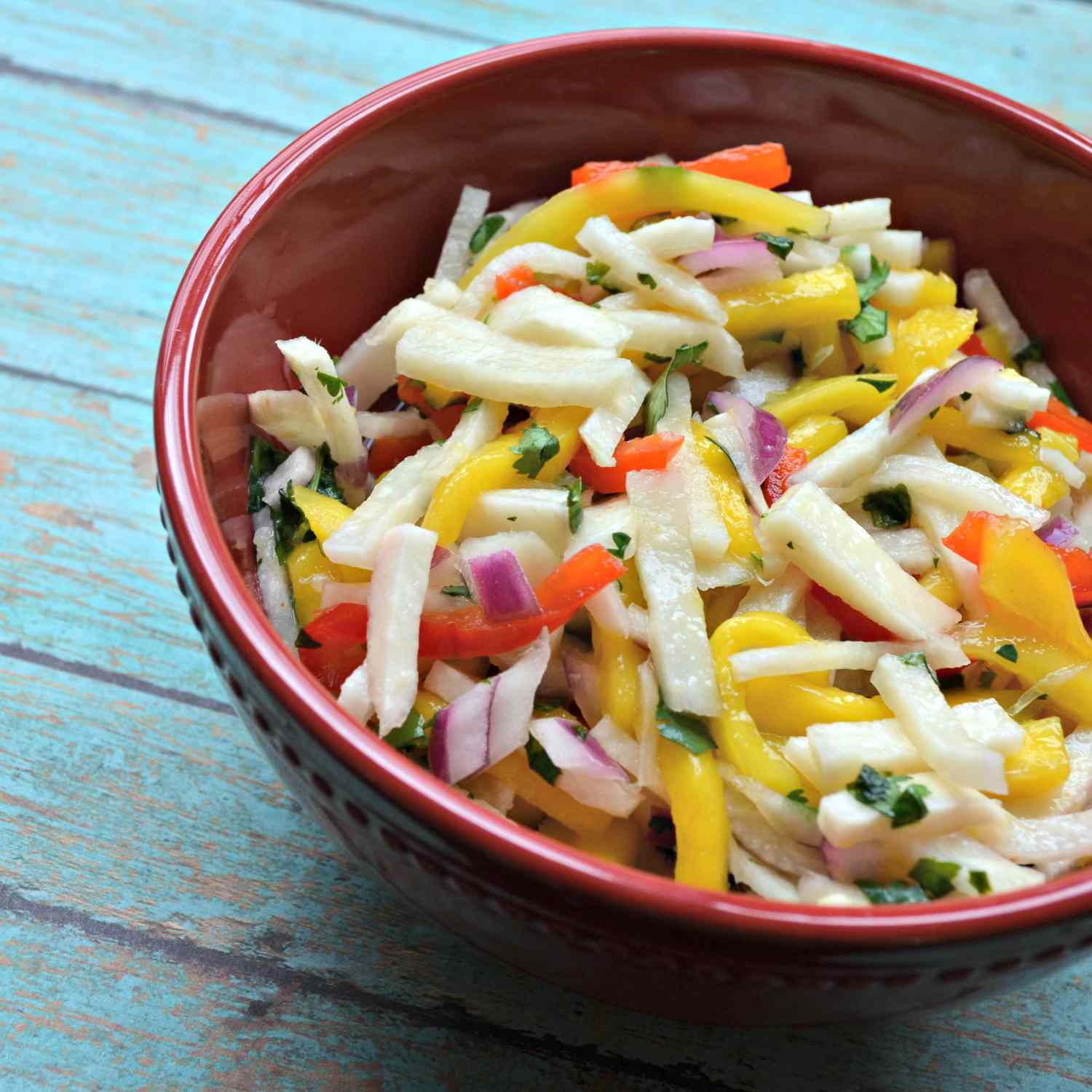 Receta Ensalada de jícama y mango con cilantro y lima Receta Ensalada de jícama y mango con cilantro y lima