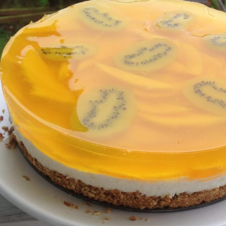 Receta Ensalada de limón y pretzels con mango y kiwi