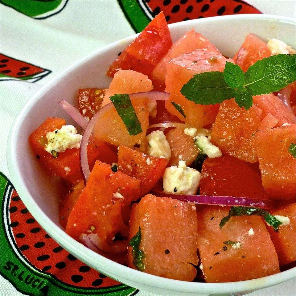 Receta Ensalada de tomate y sandía Receta Ensalada de tomate y sandía