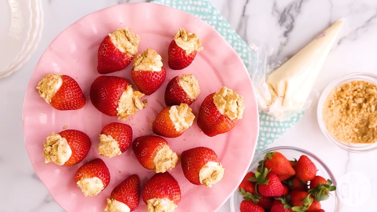 Receta Fresas rellenas de tarta de queso