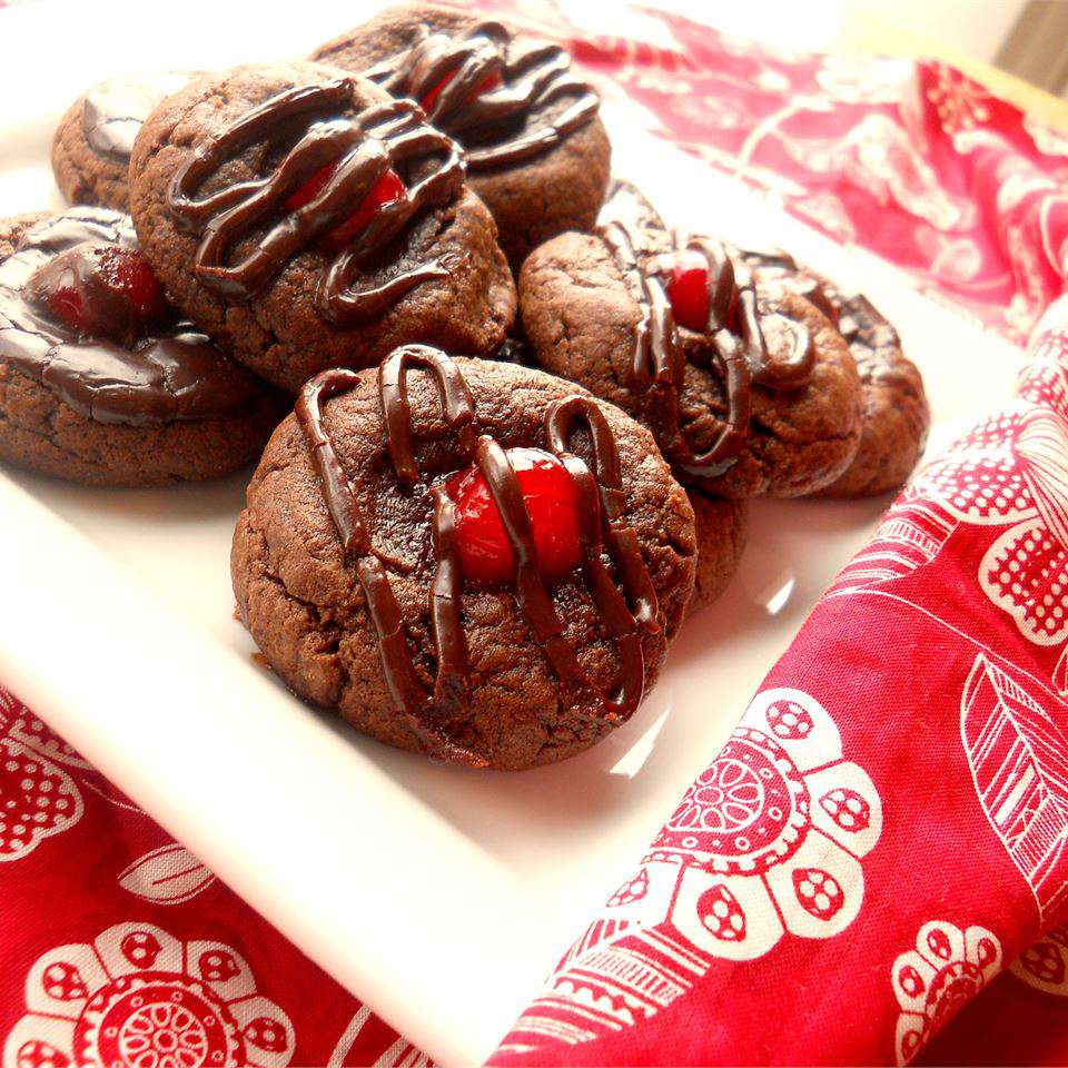 Receta Galletas de cereza cubiertas de chocolate