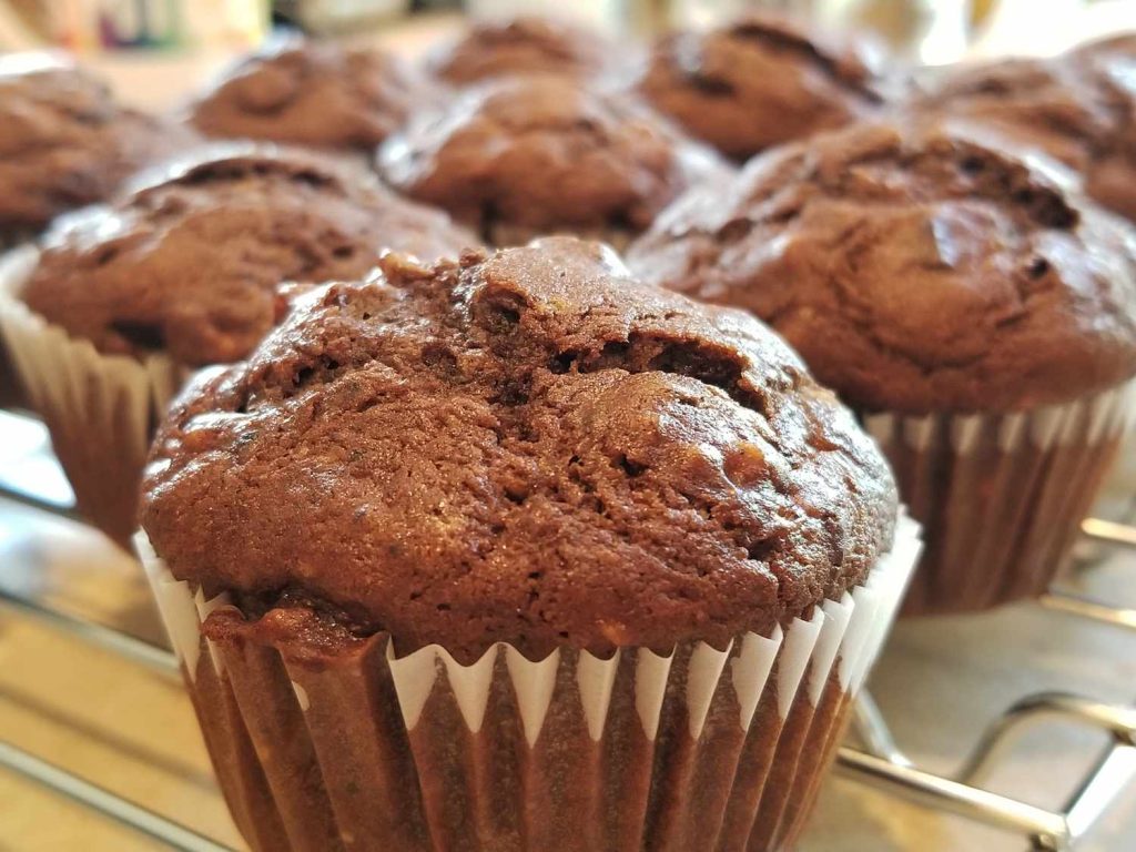 Receta Magdalenas de chocolate y plátano