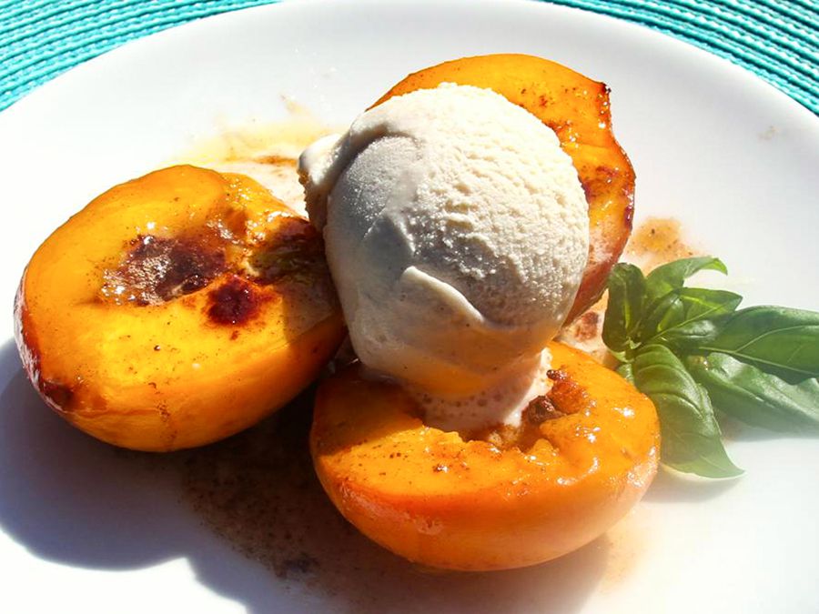 Receta Melocotones al horno con crema