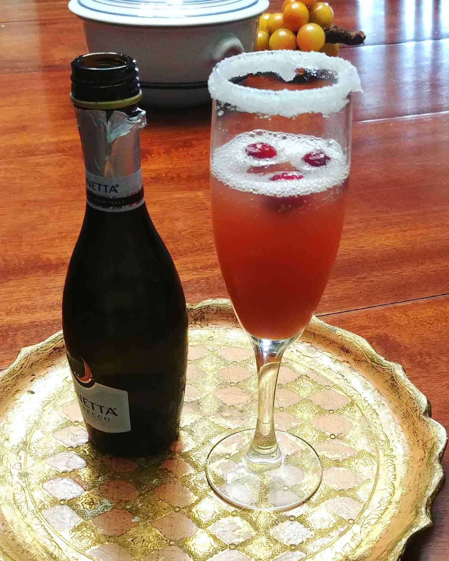 Receta Mimosa de arándano y granada Receta Mimosa de arándano y granada