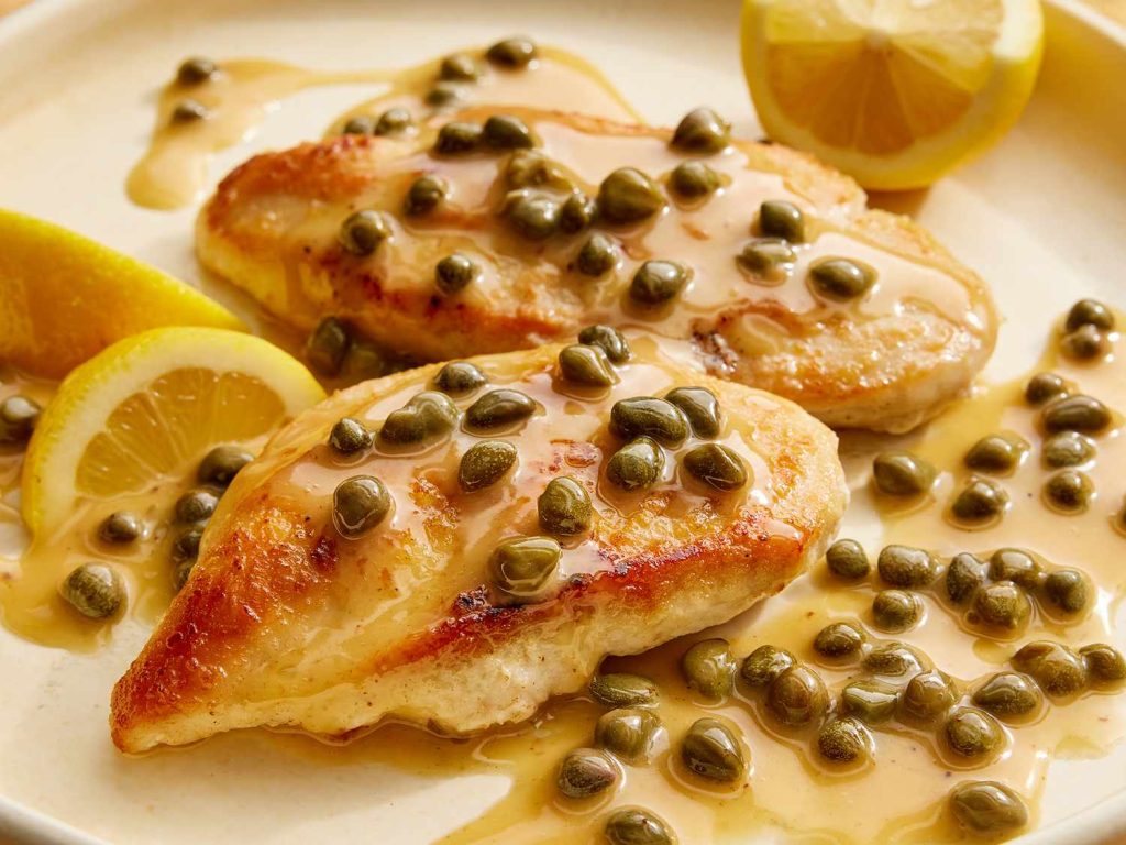 Receta Pollo con salsa de limón y alcaparras