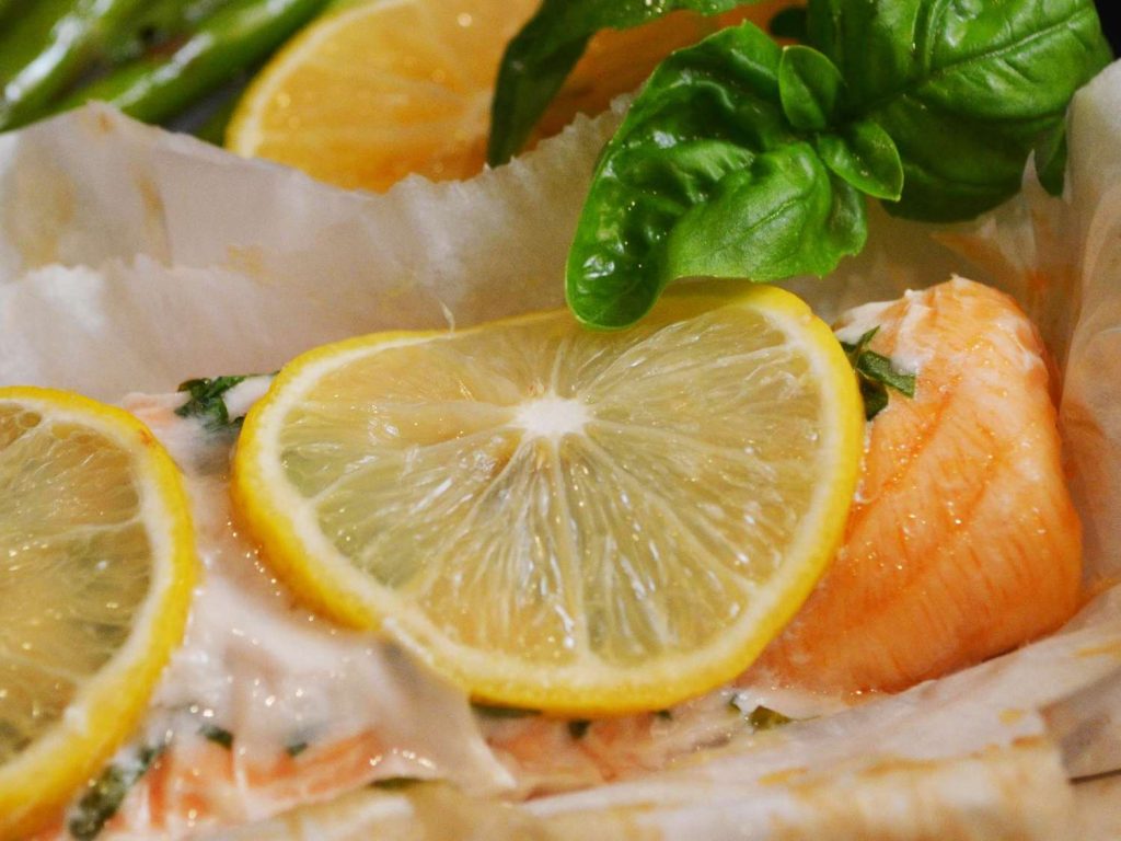 Receta Salmón al horno en papel pergamino