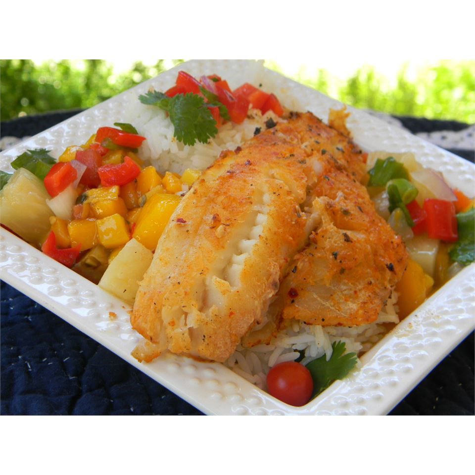 Receta Salsa de mango de LaWanna sobre filetes de tilapia