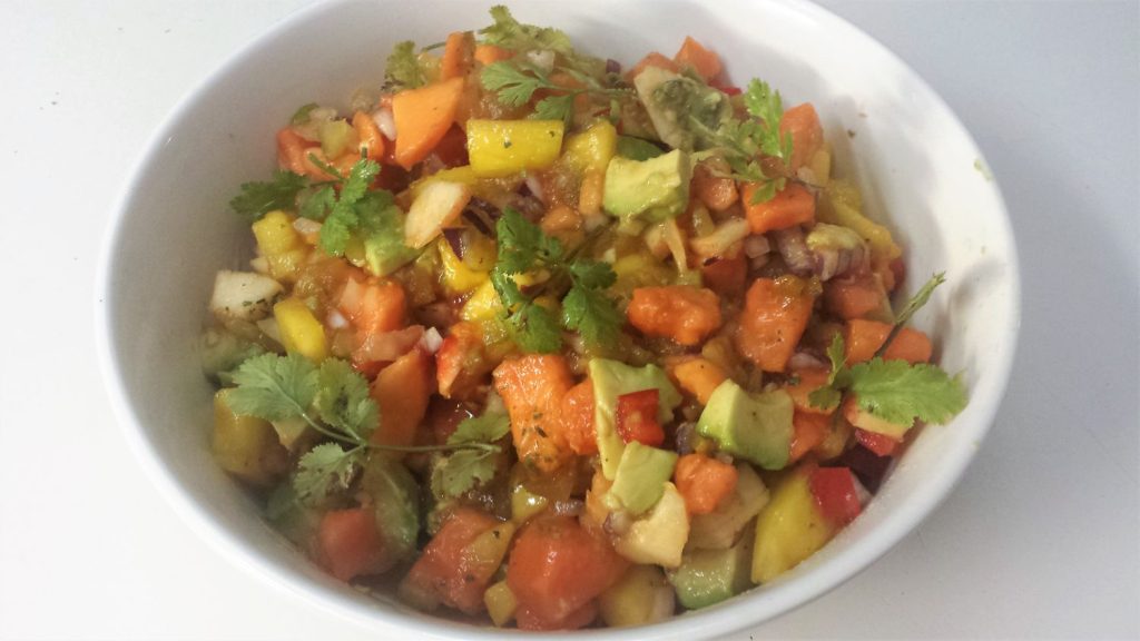 Receta Salsa de mango y papaya
