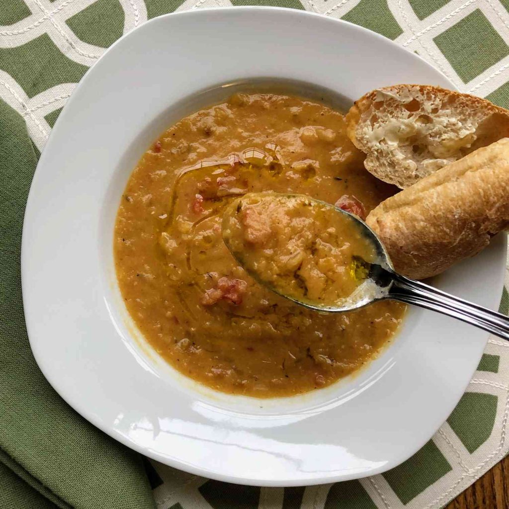 Receta Sopa de lentejas con albaricoque
