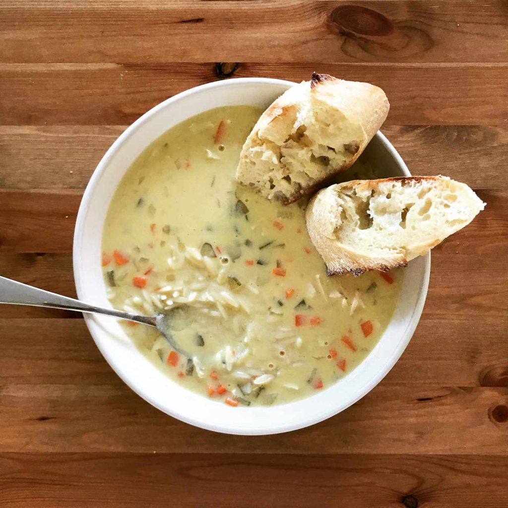 Receta Sopa griega de pollo con limón