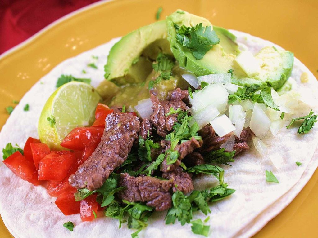 Receta Tacos de carne asada