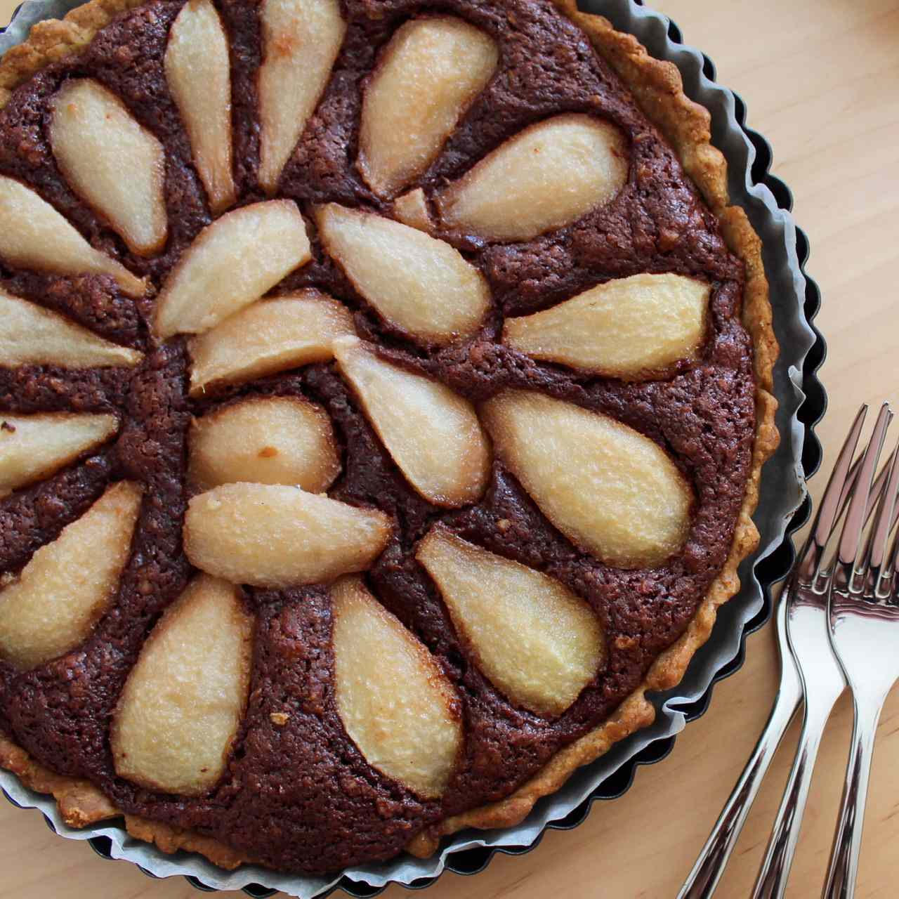 Receta Tarta de pera y chocolate