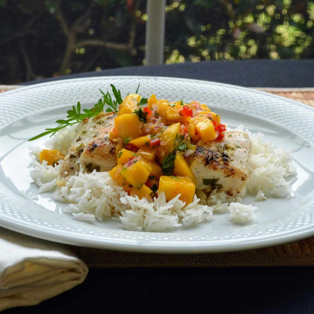Receta Tilapia a la parrilla con salsa de mango